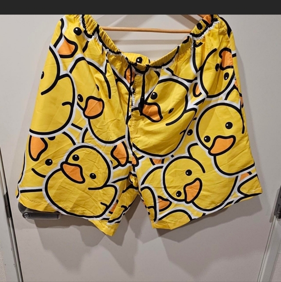 2XL CARTOON DUCK SHORTS/SWIM TRUNKS WITH WHITE MESH ON THE INSIDE. - Picture 1 of 7